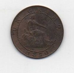G. PROVISIONAL DEL AÑO 1870 DE 1 CENTIMO